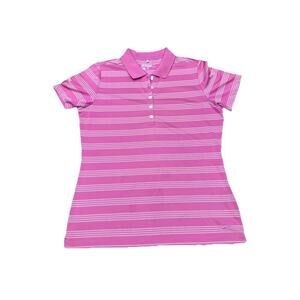 Nike Golf Tour Performance Dri-Fit Polo Shirt Pink Striped Womens L
